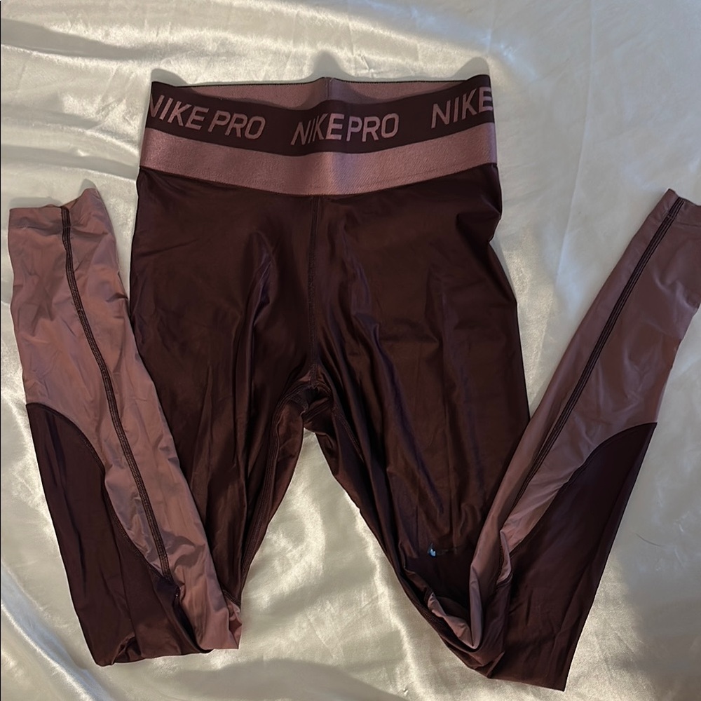 Nike Pro Burgundy and Pink Leggings